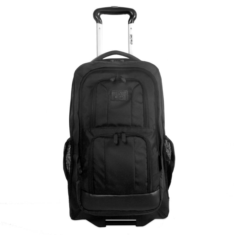 J World Dustin Rolling 13.5&#34; Backpack with Detachable Bag - Black: 840D Ballistic Nylon, Skate Wheels, Padded Shoulder Straps, 1 of 13