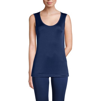 Lands' End Women's Petite Silk Interlock Thermal Long Underwear Base Layer Tank Top