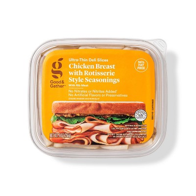 Rotisserie Seasoned Chicken Breast Ultra-Thin Deli Slices - 9oz - Good & Gather™