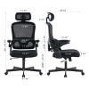 Office Chair Ergonomic Mesh Adjustable Headrest Swivel Lumbar Support for Home Office or Study-3irtyhousy - 4 of 4