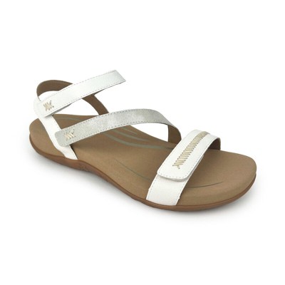 Aetrex Gabby Orthopedic Leather Arch Support Quarter Strappy Sandals For Women