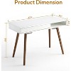 Garvee 42 Inch Mid Century Home Office Writing Desk, Modern Simple Computer Desk with Drawer and Open Storage Cubby, Small Vanity Table Desk - 4 of 4