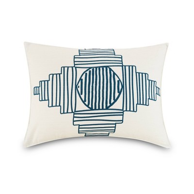 Queen White and Blue Cotton Duvet Cover Set