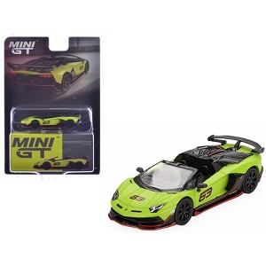 Lamborghini Aventador SVJ 63 Roadster Verde Shock Green Limited Edition 1/64 Diecast Model Car by Mini GT - 1 of 4