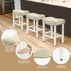WestinTrends 24" Upholstered Saddle Seat Counter Stool, Antique White/Beige - 3 of 4