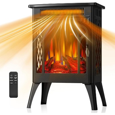 ZAFRO 1500W Infrared Electric Fireplace Stove with Remote, 8H Timer & 3D Flame. Freestanding Fast Heating Indoor Heater with Overheat Protection.