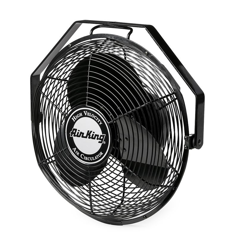 Air King 14 Inch 1/20 Horsepower 3-Speed Indoor Industrial and Commercial Enclosed Pivoting Warehouse Garage Steel Multi-Mount Fan, Black, 3 of 8
