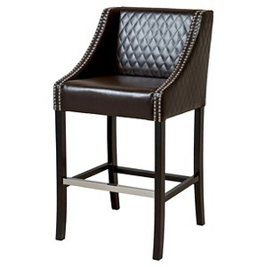 28" Milano Quilted Bonded Leather Barstool - Christopher Knight Home - 1 of 4