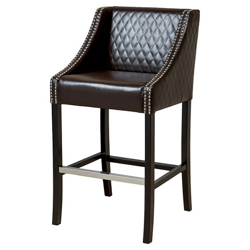 Quilted leather bar deals stool