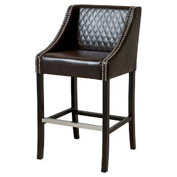 28" Milano Quilted Bonded Leather Barstool - Christopher Knight Home