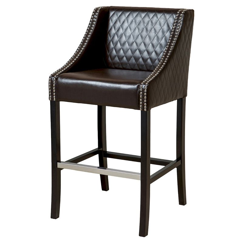 28" Milano Quilted Bonded Leather Barstool - Christopher Knight Home, 1 of 6