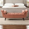 TiramisuBest Vanity Stool Chair with Storage, Faux Fur Ottoman Makeup Stool with 4 Metal Legs, Small Footrest Seat for Bedroom,Gray - 3 of 4