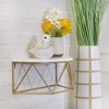 Sagebrook Home 16"L 8"W 7"H Gold-toned Metal Demilune Pattern Wall Shelf with White Painted Wooden Top Shelf for Wall Storage - image 2 of 4