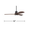 52" Casa Vieja Delta-Wing DC Modern Indoor Outdoor Ceiling Fan with LED Light Remote Control Matte Black Dark Walnut Damp Rated for Patio Exterior - 4 of 4