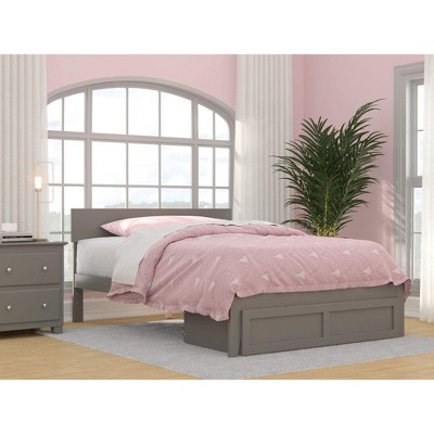 AFI Furnishings Boston Full Bed with Foot Drawer in Grey