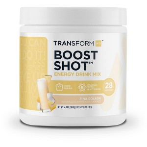 TransformHQ Boost Shot Energy Drink Mix - Pina Colada, 28 Servings - 1 of 4