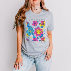 Simply Sage Market S.W.Smiley Sunshine State of Mind Floral Short Sleeve Tee - 1 of 4