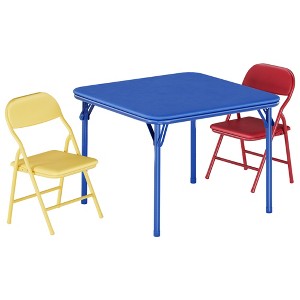 Folding Children's Table and Chair Set, 1 Table + 2 Chairs, Colorful - 1 of 4