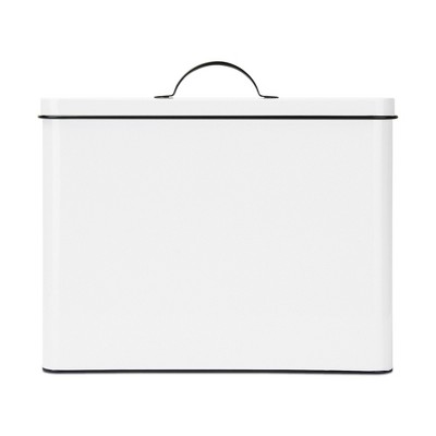 White Metal Airtight Farmhouse Pet Food Bin