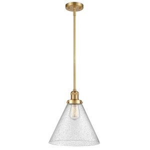 Cone - 1 Light Stem Hung Mini Pendant In Industrial Style-16 Inches Tall and 12 Inches Wide - 1 of 1