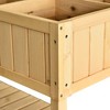 Okak Raised Garden Bed with 8 Pockets & Shelf, Wooden Elevated Outdoor Planter Box with Legs for Herbs/Vegetables/Flowers - 2 of 4