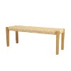 Christopher Knight Home Angie 43" Outdoor Acacia Wood and Wicker Bench, Teak/Brown - 4 of 4