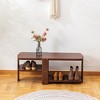 Entrance Bench, Solid Wood Shoe Rack, Designer Shoe Cabinet for Entrance Hallway Bedroom Balcony Living Room - 2 of 4