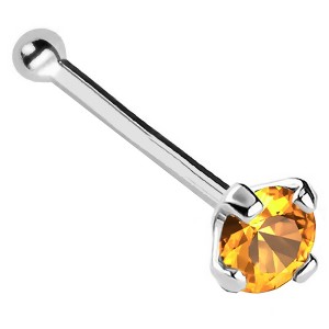 Jewelry Avalanche 22G 14K Gold Ball-end Nose Stud with Citrine Gemstone - 1 of 2
