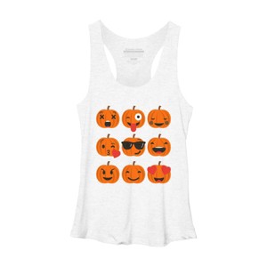 Women's Design By Humans Halloween Pumpkins Emoji By honeytree Racerback Tank Top - 1 of 3