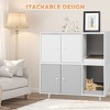Costway Cat Litter Box Enclosure Cat Washroom Hidden Litter Box Enclosure Grey - 4 of 4