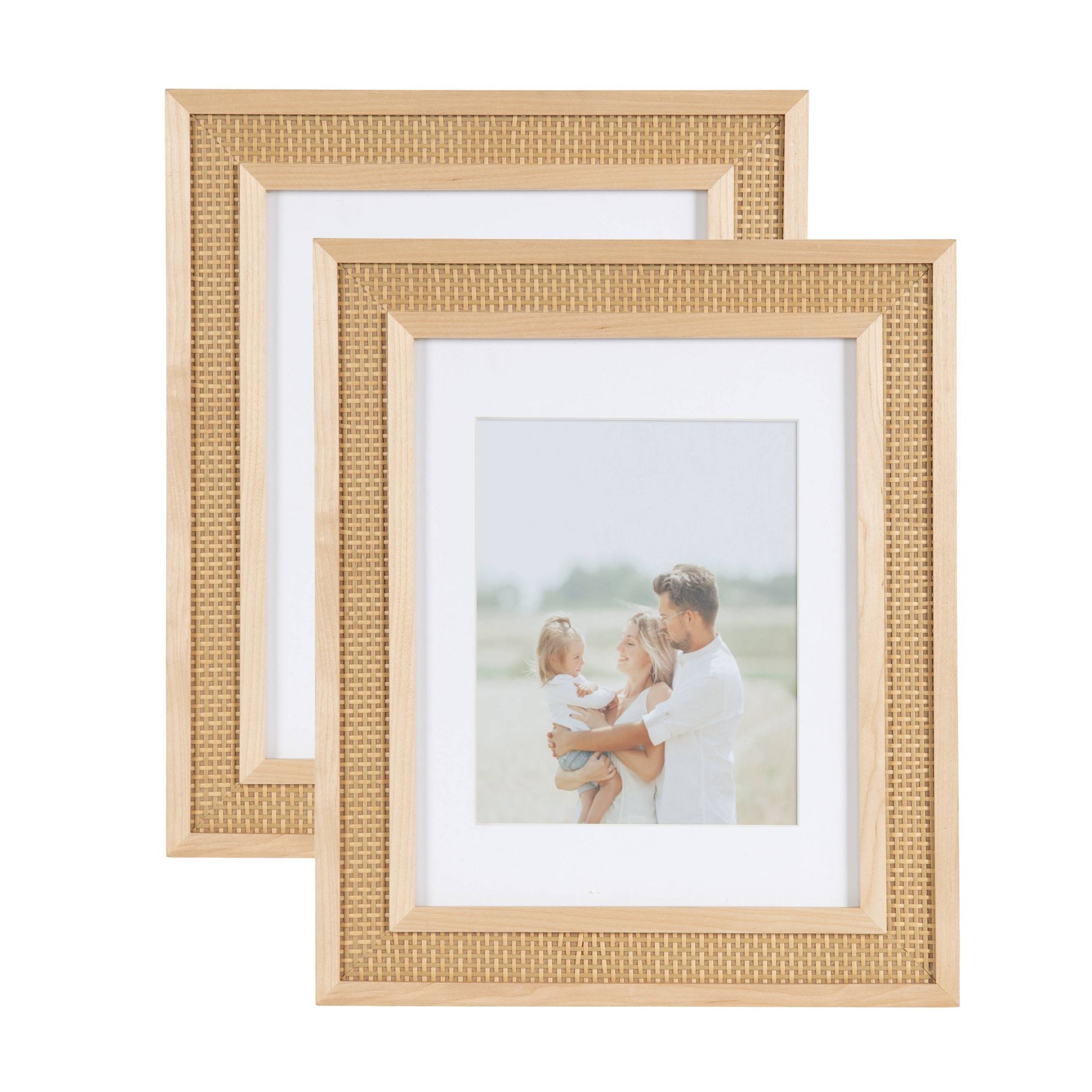 Kate & Laurel All Things Decor 11"X14" Matted to 8"X10" Corah Picture Frame Set Natural