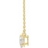 Pompeii3 1Ct Pear Shape Diamond Solitaire Floating Pendant Yellow Gold Necklace Lab Created - 2 of 3