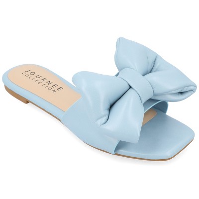 Journee Collection Womens Medium and Wide Width Fayre Slip On Slide Flat Sandals