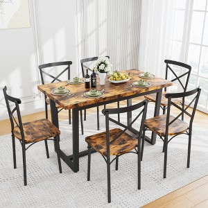 7-Piece Dining Set with a Table and 4 Chairs for Kitchen, Breakfast Nook, Living Room - 1 of 4