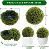 Artificial Topiary Plant Balls Set of 2, Faux Greenery Balls Hanging Grass Ball for Home Wedding Decor Green - 2 of 4