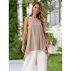 INSPIRE CHIC Women's Casual High Low Blouse Sleeveless Crewneck Asymmetrical Hem Flowy Blouse - 4 of 4