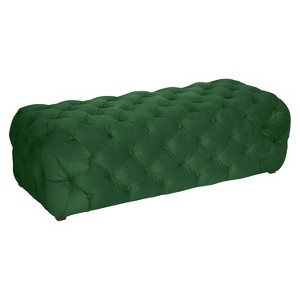 Tufted Bench - Fauxmo Emerald - Skyline Furniture , Green