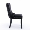 Homy Casa Set of 2 Tufted Dining Chairs with Nailhead Trim, Elegant Upholstered Chairs for Dining Room, Kitchen, or Accent Seating, Black - 4 of 4