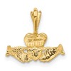 Black Bow Jewelry 14k Yellow Gold Claddagh Pendant, 16mm (5/8 inch) - 3 of 4