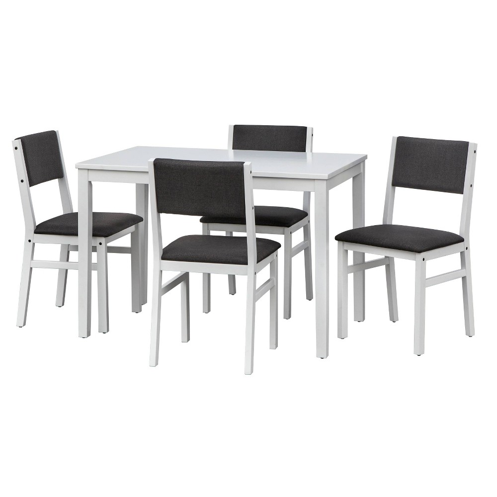 Photos - Dining Table 5pc Adler Rectangular Dining Set White - Buylateral