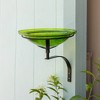 12.5" Reflective Crackle Glass Birdbath Bowl with Wall Mount Bracket Fern Green - Achla Designs: Weather-Resistant, No Assembly Required - 3 of 4