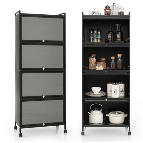 Costway 5-tier Kitchen Baker's Rack Storage Cabinet Mobile