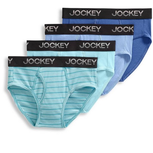 Jockey Boys' Cotton Blend Brief - 4 Pack S Nordic Blue/Soft Sky Blue/Early  Stripe/Mint Petal