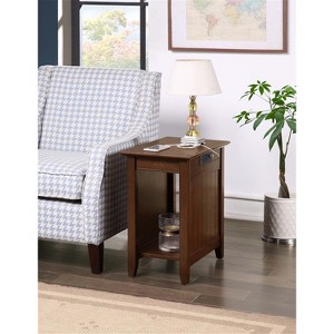 HomeStock Belmont End Table with Exposed Charging Station, 2 Outlets, 2 USB Ports, Modern Side Table with Bottom Shelf for Living Room Use - 1 of 4