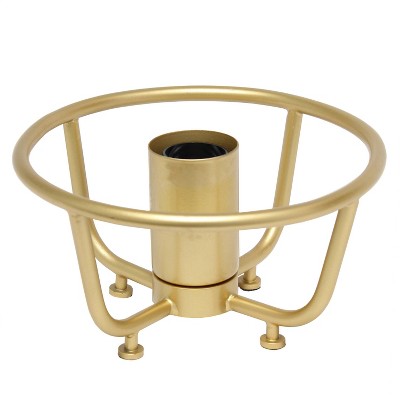 Matte Gold Globe Shade Nightstand Lamp with Clear Glass