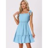 Allegra K Women's Summer Tie Strap Sleeveless Smocked Waist A-Line Sundress - image 2 of 4