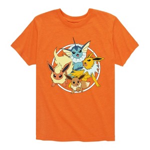 Boys' - Pokémon - Eevee Vaporeon Jolteon Flareon Eeveelutions Short Sleeve Graphic T-Shirt - 1 of 4