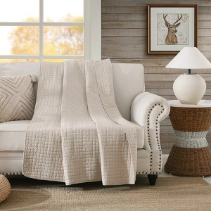 Marcielo 100% Cotton Quilted Decorative Throw Blanket Quilt - 1 of 4