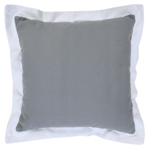 20" X 20" White And Golden Yellow 100% Cotton Geometric Zippered Pillow - 1 of 4