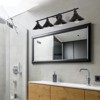 PAKOKULA 4-Light Matte Black Dimmable Vanity Light with Wide Cone Shade. - 3 of 4
